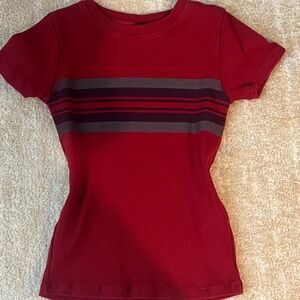 Motel Rocks Red Striped Women's Top